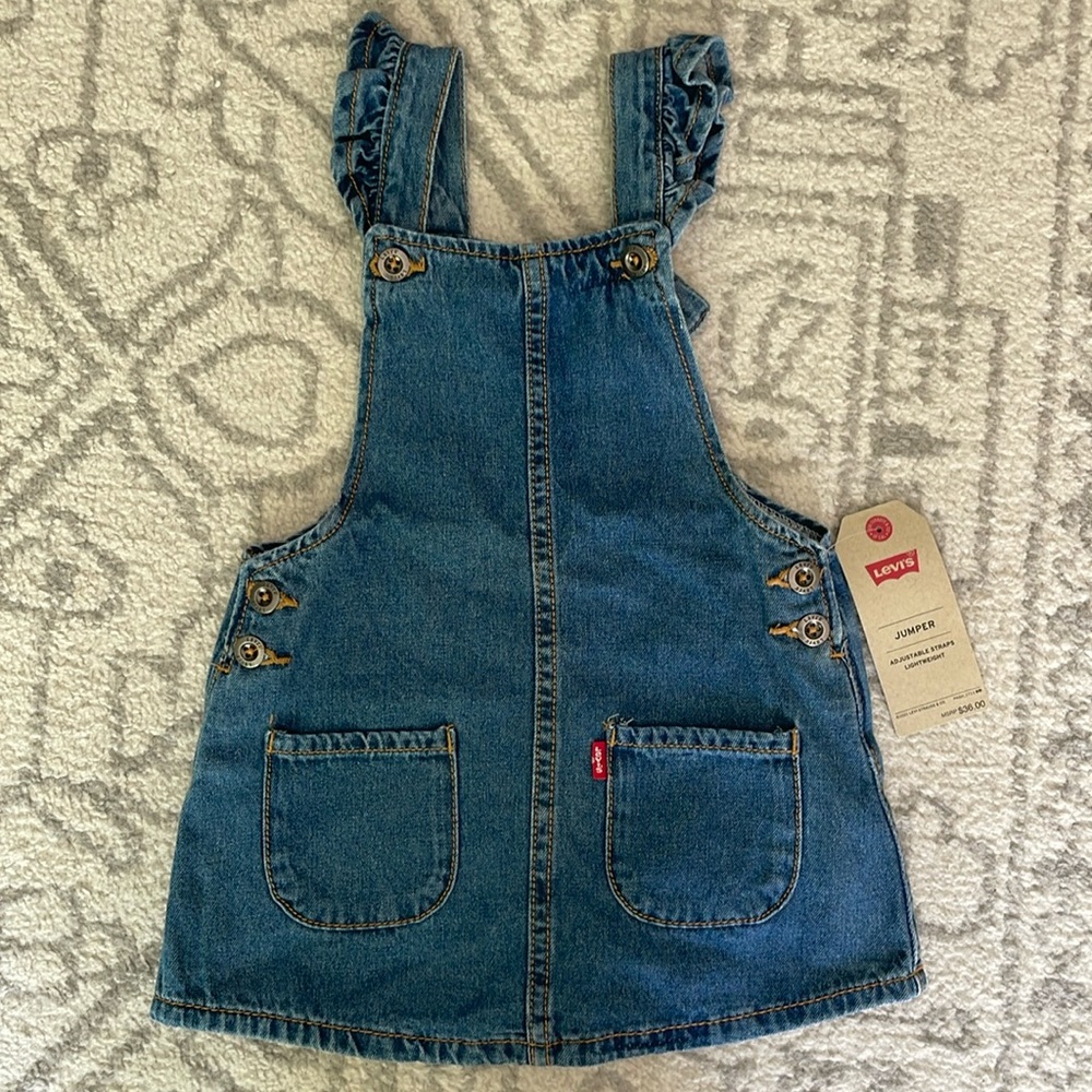 Levi's Blue Denim Pinafore Dress for Kids